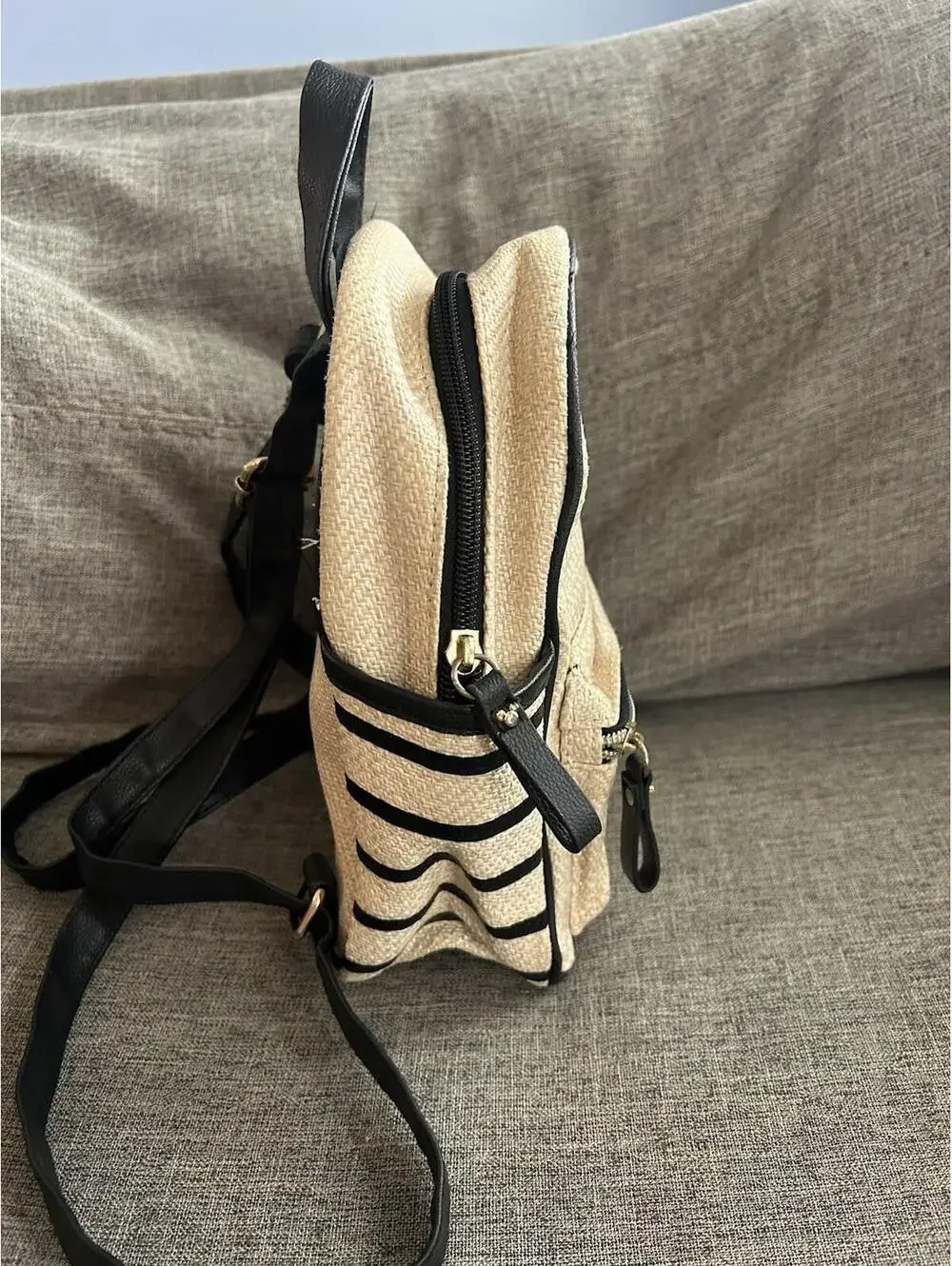 Disney Primary Mickey Mouse Wicker Straw Woven Backpack Travel Bag